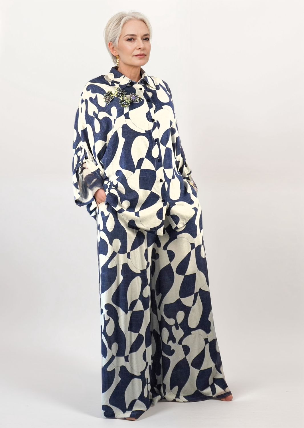 W-Dress 29 - Madam P Two Piece Elegant Women Print Set - Image 4