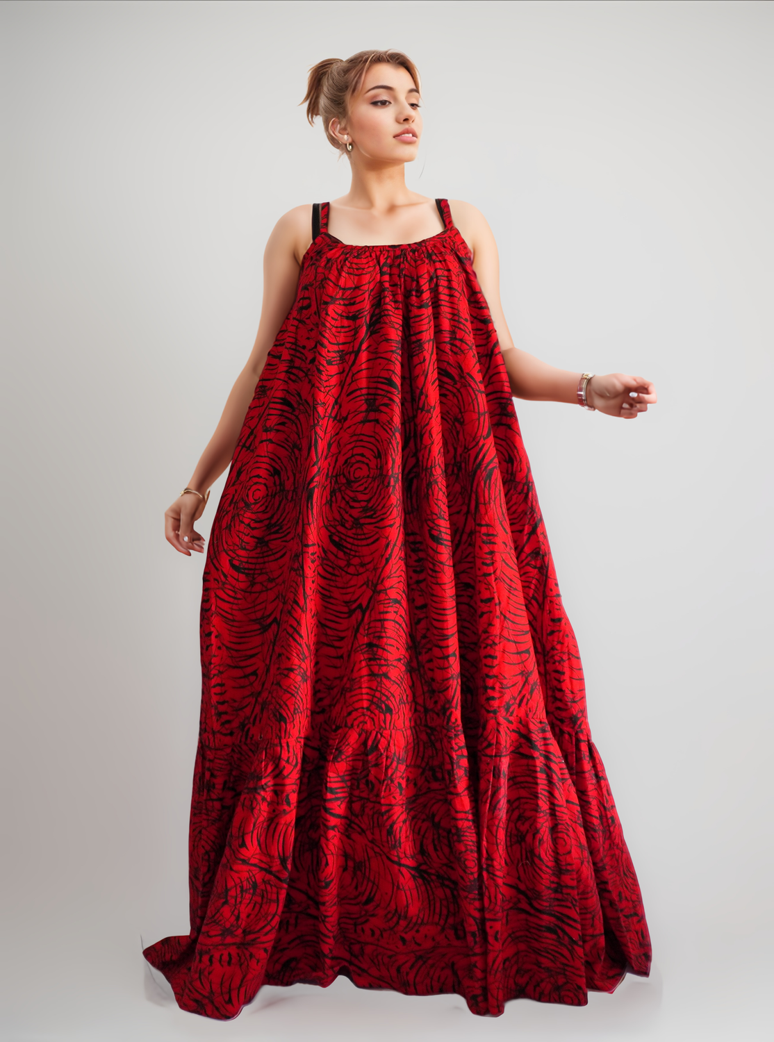 W-Dress 45 - Lady Posh Africa Fabric Maxi Long Women Dress
