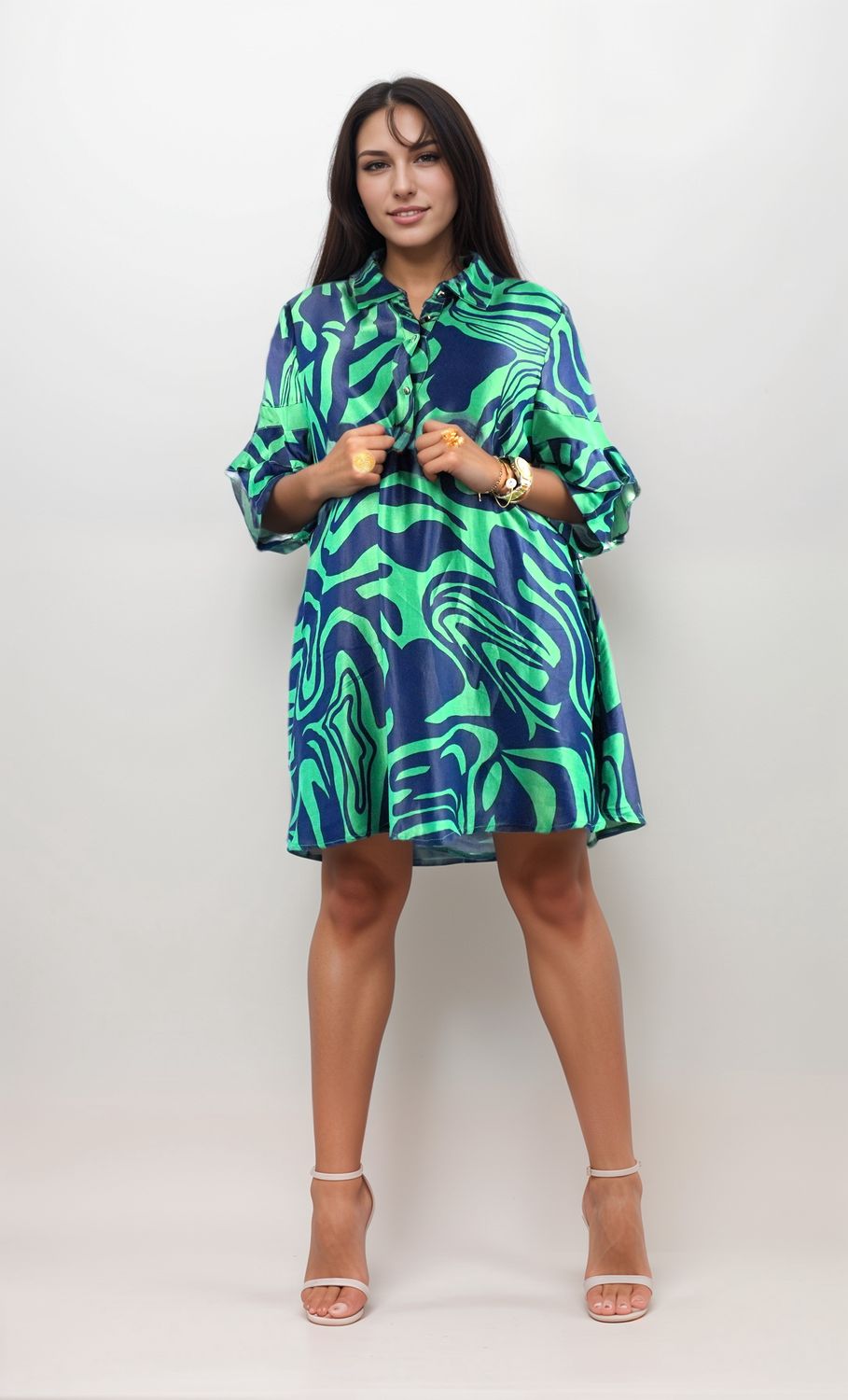 W-Dress 4 - Beautiful Print Satin dress