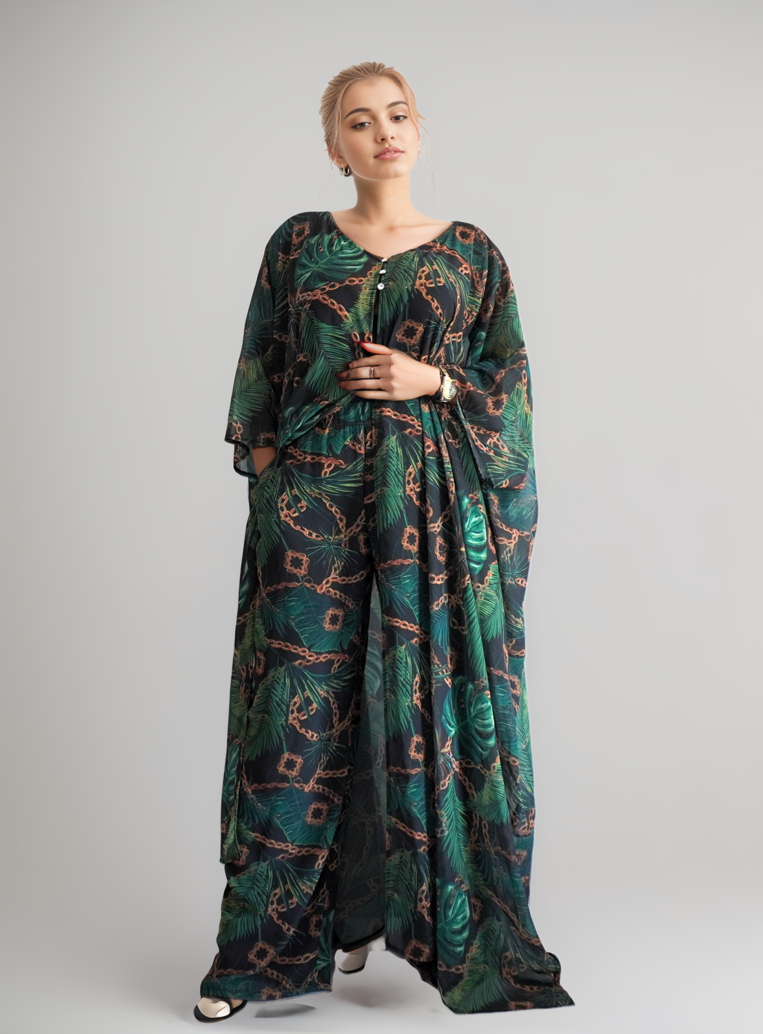W-Dress 44 - Two-piece Chiffon Dress Set - Image 3